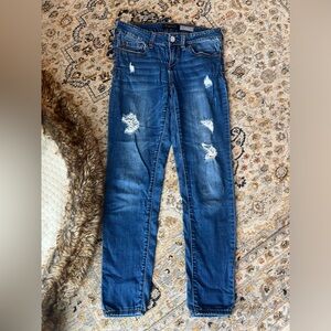 Aeropostale Dark Blue Distressed Skinny Jeans